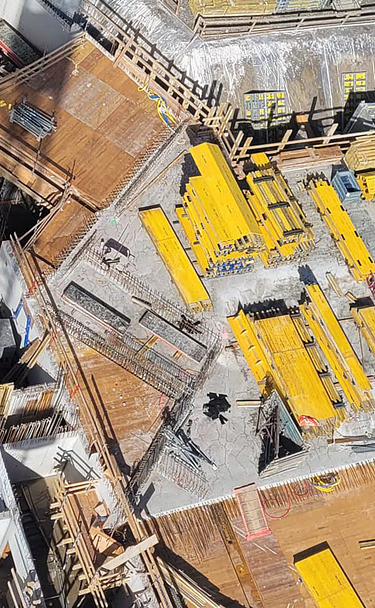 Gesamtaufnahme der Baustelle in der Vogelperspektive