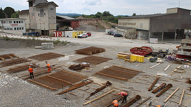 Sicht auf Baustelle und Arbeiten