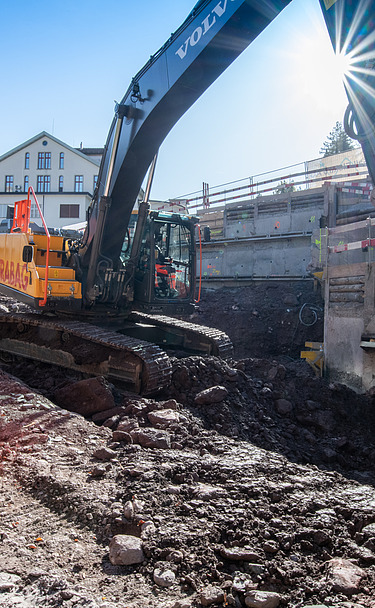 Bild der Baustelle des Kraftwerk Schils, Flums