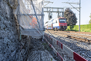 Bild von Bauarbeiten Stützmauer