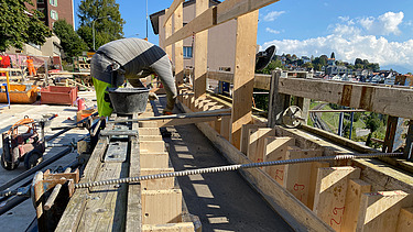 Schalung im Einsatz auf der Baustelle in Herisau