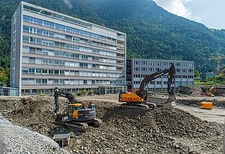 Foto von Aushub für Kantonsspital