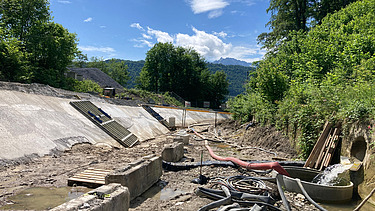 Foto von Arbeiten im Oberwasserkanal