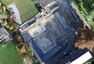Foto von Baugrube aus der Luft
