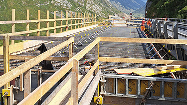 Aufnahme flach über die Baustelle