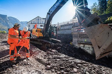 Bild der Baustelle des Kraftwerk Schils, Flums