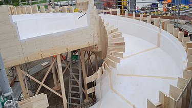Konstruktion eines Treppenschalung-Elementes in der Zimmerei Lindau