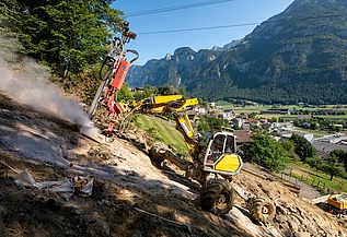 Bild der Baustelle des Kraftwerk Chapfensee-Plons