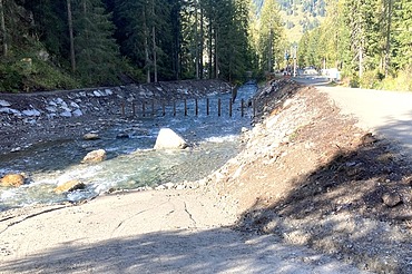 Bauarbeiten Verbauung Flüelabach in Davos Bild von der Verbauung Flüelabach