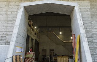 Foto vom Eingang Kraftwerk Realp II