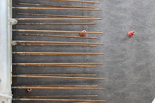 Nahaufnahme des Zemdrain, einer speziellen Isolation, die den Beton isoliert, damit keine Keime oder desgleichen entstehen können