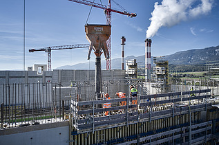 Foto vom Bau der Kehrichtverwertungsanlage KEBAG Enova