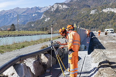 Foto von Gleisarbeiten in Meiringen