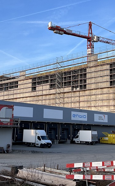 Foto vom Neubau einer Erweiterungshalle