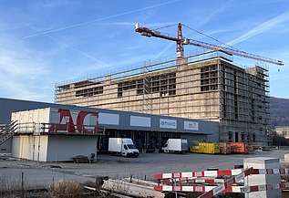 Foto vom Neubau einer Erweiterungshalle