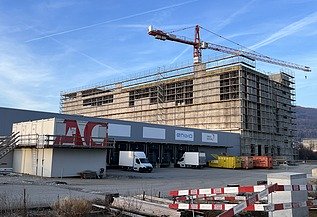Foto vom Neubau einer Erweiterungshalle