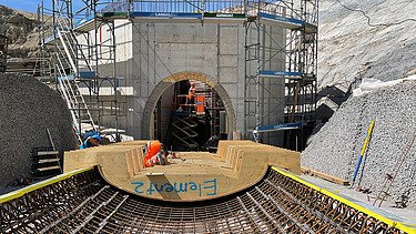 Detailaufnahme eines Schalungselementes in der Baustelle