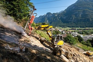 Bild der Baustelle des Kraftwerk Chapfensee-Plons