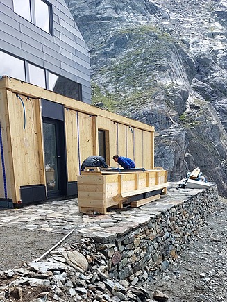 Foto von Bauarbeiten SAC-Hütte