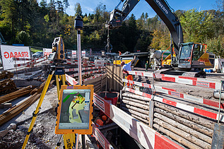 Bild der Baustelle des Kraftwerk Schils, Flums BIM 
