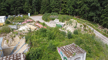 Vogelperspektive eines Teil der Baustelle