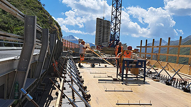 Aufnahme von der Baustelle mit den Schalungselementen