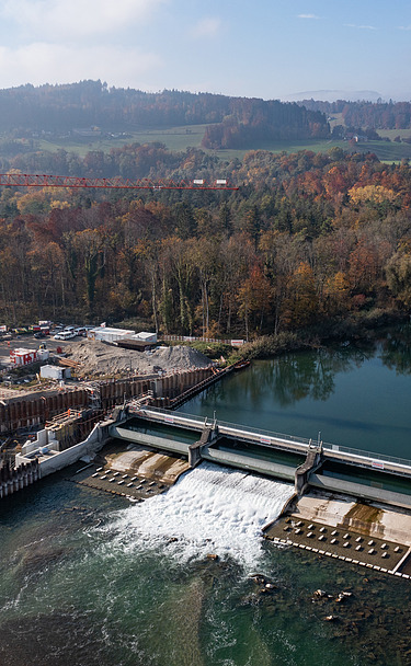 Bauarbeiten Dotierkraftwerk in Schönenwerd Bild von Bauarbeiten Dotierkraftwerk