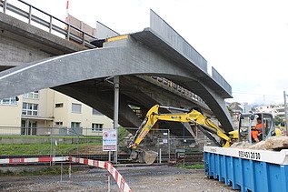 Foto von Hirschenbrücke und Zusammenführung zweier Brückenteile