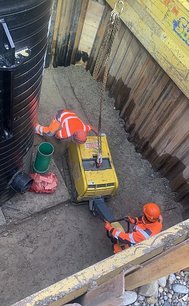 Bild vom Aushub Pumpenleitungen