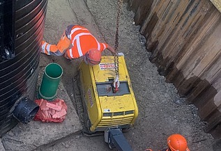 Bild vom Aushub Pumpenleitungen