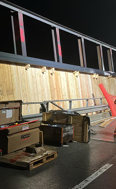 Aufnahme der Baustelle bei Nacht