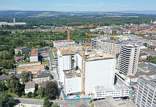 Drohnen Aufnahme vom Neubau Inselspital