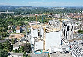 Drohnen Aufnahme vom Neubau Inselspital