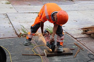 Instruktion auf dem Werkareal: praktische Übung