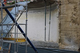 Eine der alten Wasserkammern am Wasserreservoir Kopfholz in Rüschlikon die nun abgebrochen wird