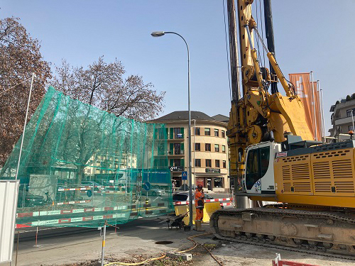 Baustelle Cour de gare in Sion - STRABAG Foto von Baustelle Cour de gare