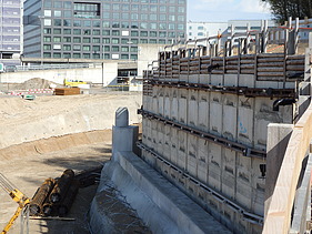 Foto von der Baugrube The Circle @ Flughafen Zürich