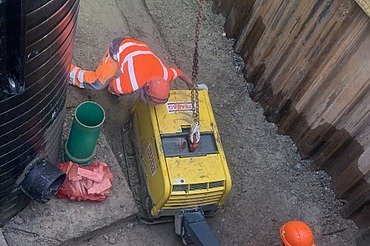Aushub Pumpenleitungen in Lindau Bild vom Aushub Pumpenleitungen