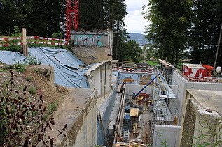 Aufschrift auf dem alten Schieberhaus 