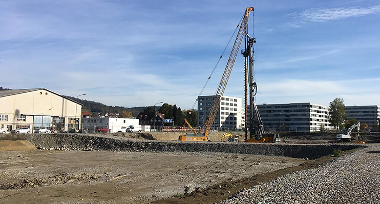 Baustelle Überbauung Geistlichen Areal in Schlieren - STRABAG Foto von Baustelle Überbauung Geistlichen Areal