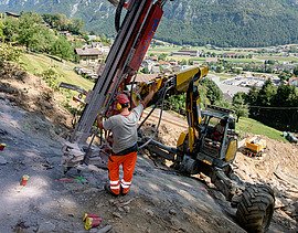 Bild der Baustelle des Kraftwerk Chapfensee-Plons