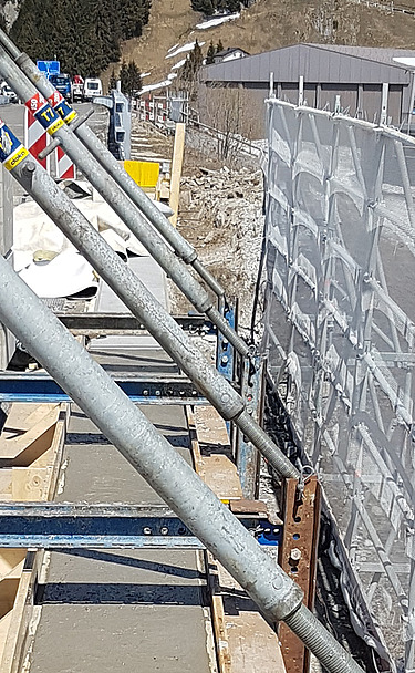 Detailaufnahme nahe an der Baustelle