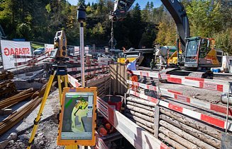 Bild der Baustelle des Kraftwerk Schils, Flums BIM 