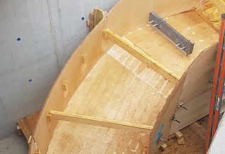 Perspektivische Ansicht der Schalung von oben