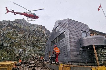 Foto von Bauarbeiten SAC-Hütte