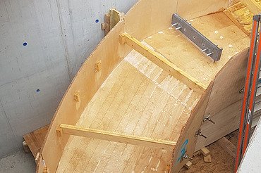 Perspektivische Ansicht der Schalung von oben
