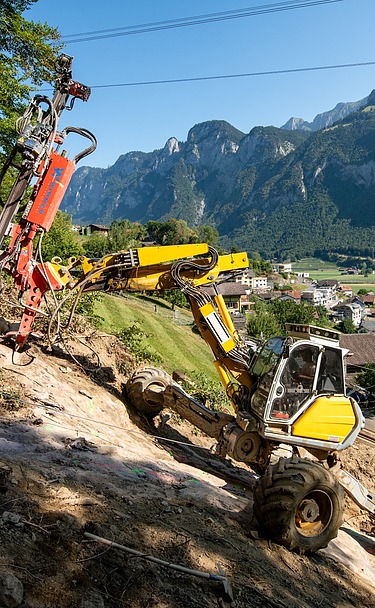 Baustelle des Kraftwerk Chapfensee-Plons Bild der Baustelle des Kraftwerk Chapfensee-Plons