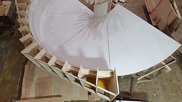 Konstruktion eines Treppenschalung-Elementes in der Zimmerei Lindau