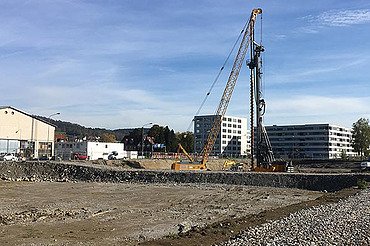 Baustelle Überbauung Geistlichen Areal in Schlieren - STRABAG Foto von Baustelle Überbauung Geistlichen Areal