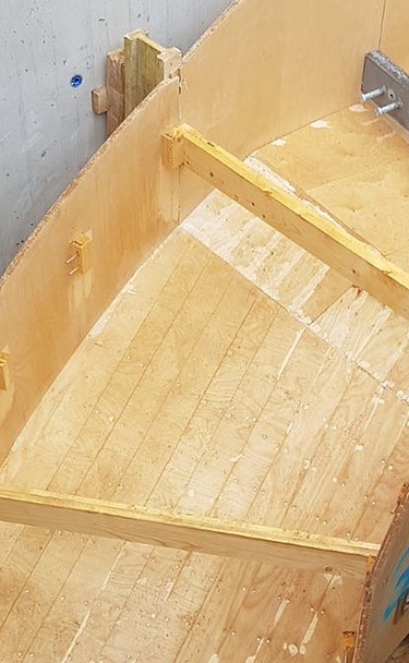 Perspektivische Ansicht der Schalung von oben